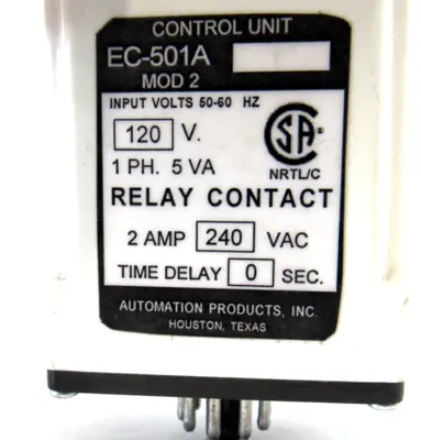 USED AUTOMATION PRODUCTS EC-501A RELAY EC501A