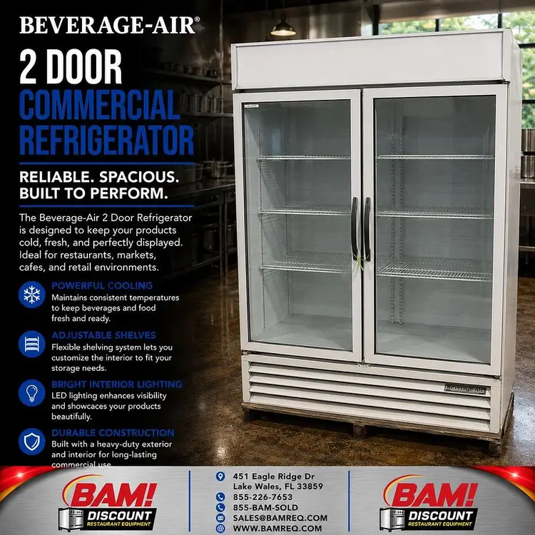 Used BEVERAGE-AIR MT49-W-55 Display Refrigerators Florida US | BAM Discount Restaurant Equipment #1390521
