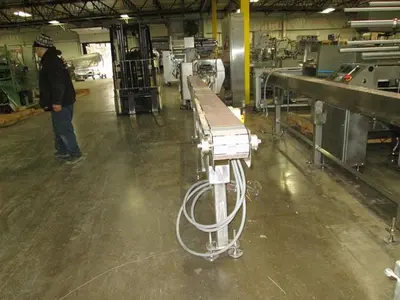 Hanover 6" wide x 14-ft Long Stainless Steel Flat Top Chain Conveyor