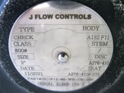 NEW J Flow Controls SC-F11-#8-WB-SW-200