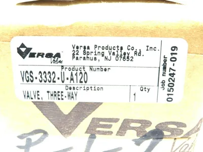 NEW VERSA VALVES VGS-3332-U-A120 THREE WAY VALVE VGS3332UA120