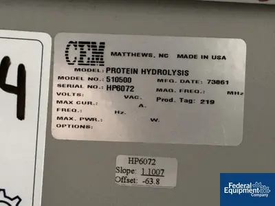 USED CEM CEM Protein Hydrolysis Unit, Model 510500