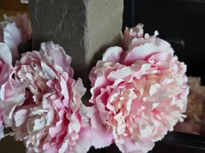 Lot of (6) Silk Faux Flower Arrangements (pink)