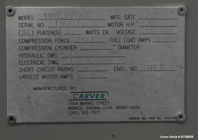 USED CARVER 3887.1SD0A06