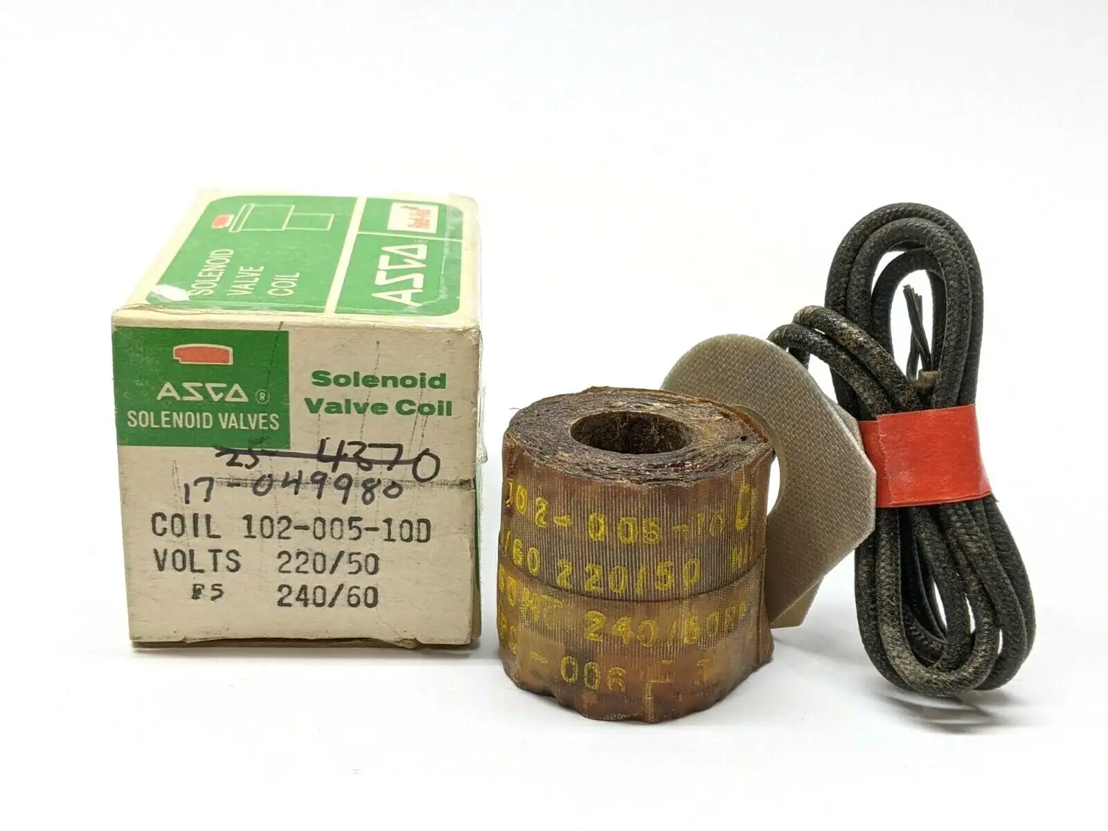 102-005-10D | Asco  Solenoid Valve Coil 220/50 240/60 Red-Hat - New Other