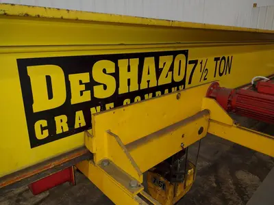 7.5 TON x 27' DESHAZO SINGLE GIRDER TOP RUNNING BRIDGE CRANE WITH STREET UNDERSLUNG HOIST: YOBRO 24991