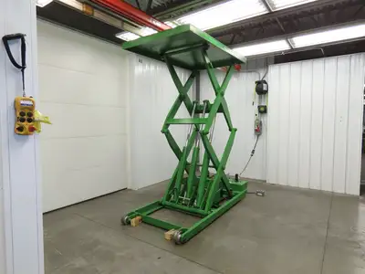 Hydraulic Lift Table 10000lb 5 Ton 102" Travel 78x48" 3Ph 5Hp Leeson Mobile