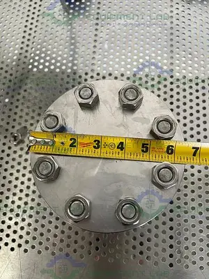USED ENLIN A/SA182 STAINLESS STEEL F316L/316 6" FLANGE TO 1" SANITARY FITTING ADAPTER
