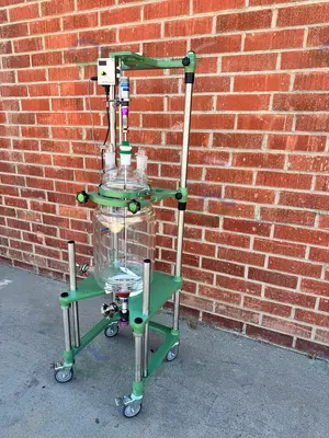 Used CHEMGLASS 20 LITER JACKETED GLASS REACTOR W/ J-KEM OVERHEAD STIRRER Reactors California US | Equipment Lab #1388409