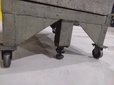 72" X 48" X 12" RAHN GRANITE SURFACE PLATE ON TABLE W/ CASTERS : STOCK 20059