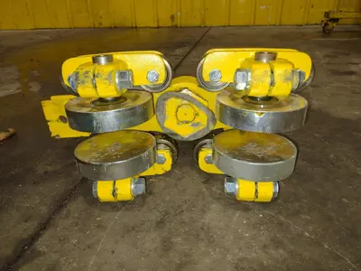 TC AMERICAN CRANE RUBBER WHEEL POWERED TRACTOR DRIVE TROLLEY & HOIST CARRIER, NEW IN CRATE: YOBRO #24827