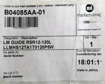 NEW MARKEM B04085AA-01 LM GUIDE RSR12-120L LLMHS12TA1T0120P5W B04085AA01