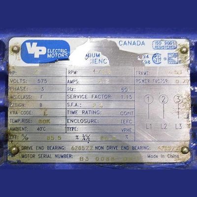 VP Electric 2 HP Motor