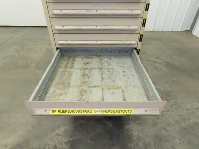 14 Drawer Industrial Tooling Storage Cabinet 30x29x61" Lyon Lista Vidmar Box