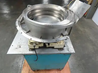 Haumiller Engineering 24" Stainless Vibratory Bowl Parts Feeder On A Stand 110v