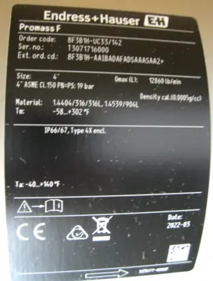 NEW Endress+Hauser 8F3B1H-UC33/142