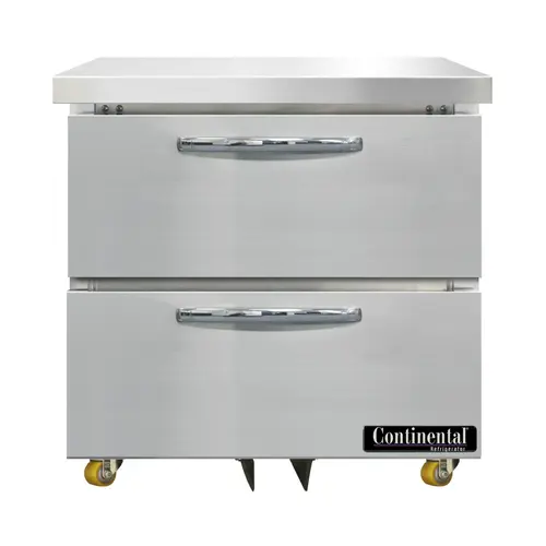 Continental D32N-U-D 32" W Undercounter Refrigerator W/ (1) Section & (2) Drawers, 115v