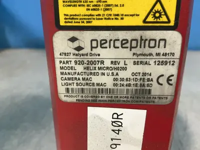 Used 2014 PERCEPTRON HELIX MICRO/H0200 3D Scanners Ohio US | HGR 24 #1455448