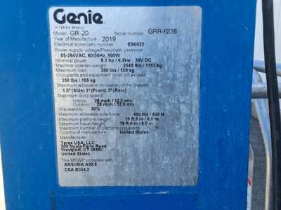 Used 2019 GR-20 Genie Vertical Mast Lifts Texas US | Stack Equipment #1418925