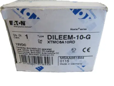 NEW EATON DILEEM-10-G CONTACTOR 12VDC DILEEM10G