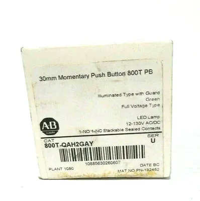 NEW ALLEN BRADLEY 800T-QAH2GAY PUSH BUTTON SER.U 800TQAH2GAY