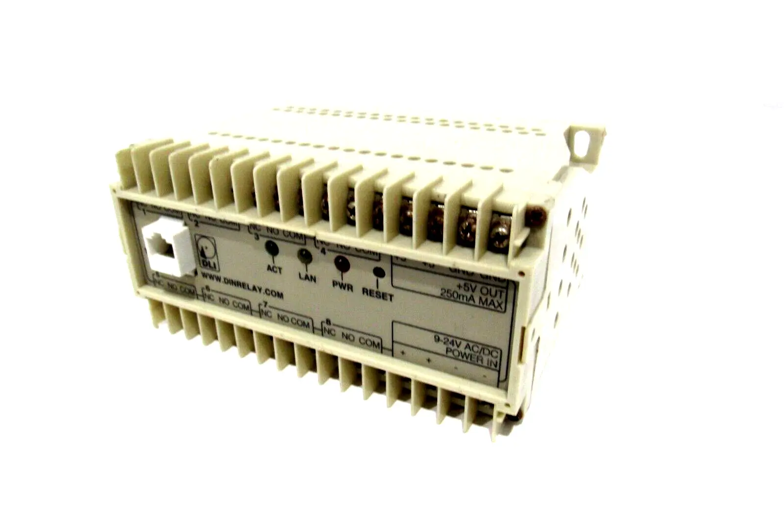 USED DLI DINRELAY 10/100 LAN ETHERNET 9-24V AC/DC