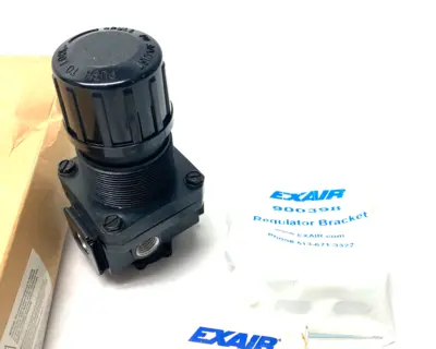 USED EXAIR PRESSURE REGULATOR 1/4" NPT W/ GAUGE & BRACKET