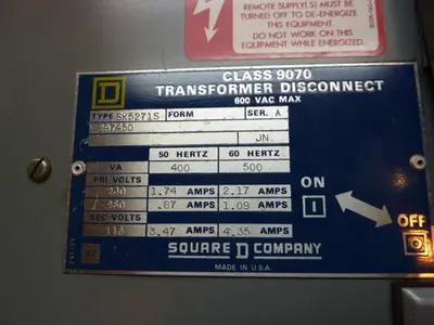 USED SQUARE D 9070-SK5271S
