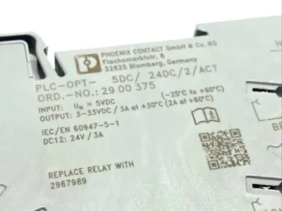 New | in-Stock PHOENIX CONTACT PLC-OPT-5DC/24DC/2/ACT, 2900375, 2967989 Relays & Switches | Maverick Industrial Sales #1104539