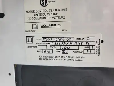 USED SQUARE D MODEL 6