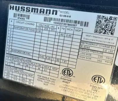 7-0044 Hussmann Open Self Contained Cooler