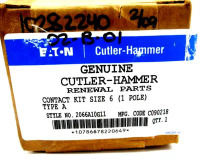 NEW EATON CUTLER HAMMER 2066A10G11 CONTACT KIT SIZE 6 TYPE A