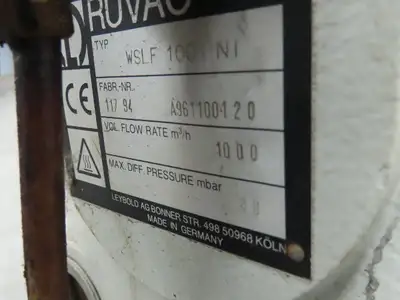 Ruvac WSLF1001 Rotary Lobe Vacuum Pump Blower 230/460V 3Ph 80 mbar 1000 m3/h