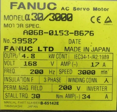 NEW FANUC A06B-0153-B676 SERVO MOTOR A06B0153B676