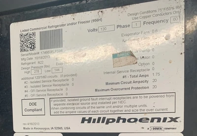 129-0097 Hill Phoenix BLF-R 59” Remote Refrigerated Service Bakery Cooler Case