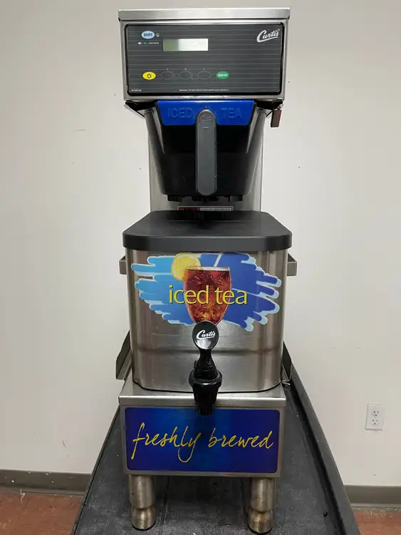 Used Curtis Used Curtis TBP 3 Gallon Low Profile Universal Tea Brewer with Dispenser - 120V - BH Coffee Equipment Illinois US | Falcon Restaurant Supply #1374919