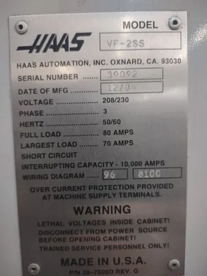 USED 2004 HAAS VF2SS