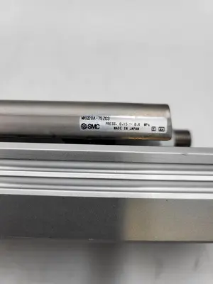 Used SMC SMC MXQ0A-75ZG3 PNEUMATIC CYLINDER AIR SLIDE TABLE Pneumatic Cylinders | ND Industrial Surplus #1215852