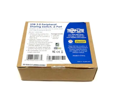 NEW TRIPP LITE USB 3.0 GEN 1 PERIPHERAL SHARING SWITCH 2-PORT