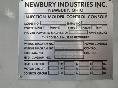 NEWBURY V3-75BRS Injection Molding Machines | Liberty Machine Works LLC (4)