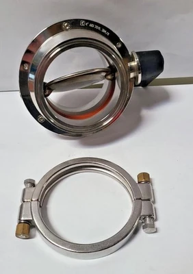 304L 4" AISI 384/11 MANUAL 2 POSITION BUTTERFLY VALVE Stainless Steel
