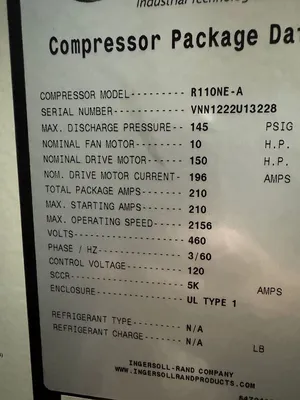2014 INGERSOLL RAND R110ne-A AIR COMPRESSORS, ROTARY SCREW/SLIDING VANE | Machinery Network (3)