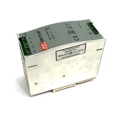 DR-75-24 | Meanwell  Power Supply DIN Rail Mount 100-240VAC 2.0A Input 24V Output - Used