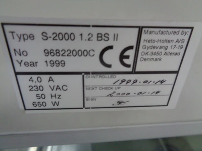 500L Holten LaminAir Flow Cabinet Type S-2000 1.2 BS II