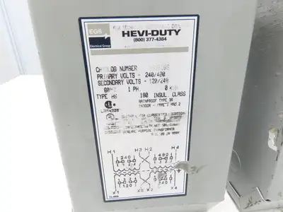 HS1F1B Hevi-Duty Industrial Transformer 1KVA HV 240/480 LV 120/240 1PH Lot of 2