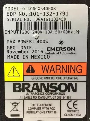 Used Branson _UNKNOWN_ Ultrasonic Generators South Carolina US | Palmetto Automation #1166233