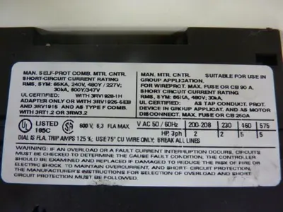 USED SIEMENS 3RV1021-1GA10