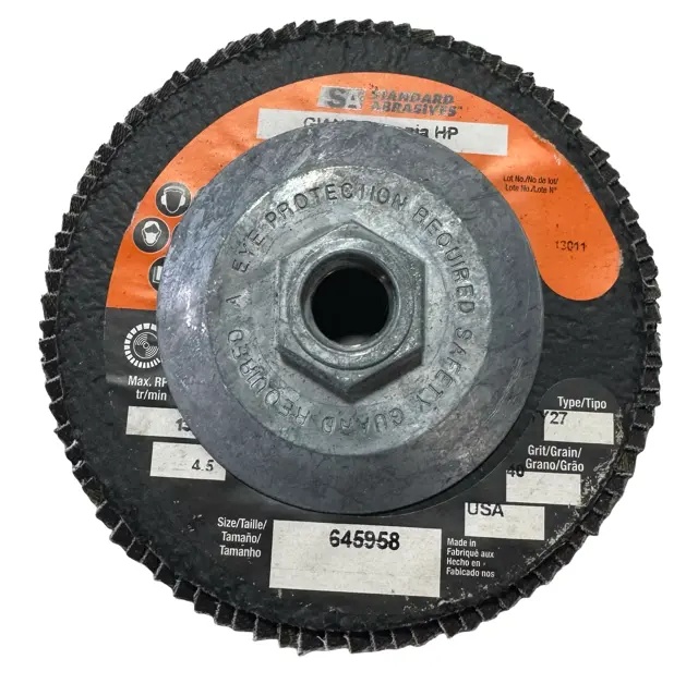 Standard Abrasives 4-1/2" x 5/8-11 Giant Flap Disc 40 Grit Zirconia 10 Pack