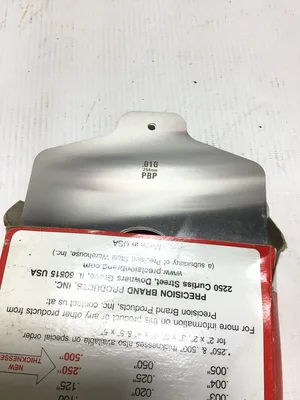 Precision Brand Stainless Slotted Shim Slot Size 1-5/8″ Gauge .010 Size 5″x5″(4)