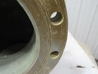 NOV 022100-362-0 10" Flanged Fiberglass 90° Elbow Green Thread 225 PSIG